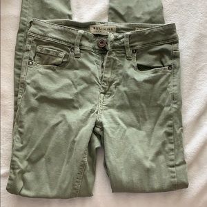 Olive green skinny jeans